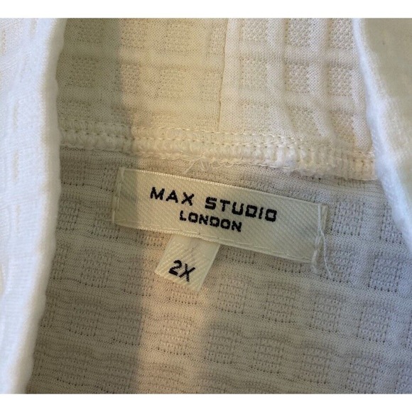 Max Studio Waffle Knit Cowl Neck Top Size 2X Women’s White - Picture 3 of 9